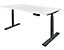 Bureau assis-debout électrique Josi | LxP 1600 x 800 mm | Boutons de mémorisation | Piétement blanc | Blanc-Chêne | Novigami